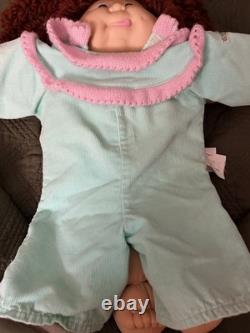 Cabbage Patch Kid Doll Auburn Brown Hair Ponytail 2 Bows, Popcorn Hair HM #11