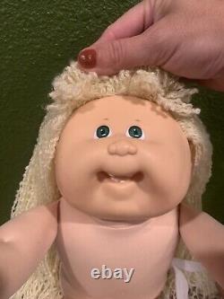 Cabbage Patch Kid Doll Lemon Blonde CPK Hm 19 Vtg 1989 CPK Toothy Teeth Girl