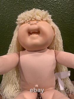 Cabbage Patch Kid Doll Lemon Blonde CPK Hm 19 Vtg 1989 CPK Toothy Teeth Girl