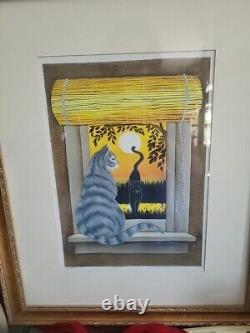 Cat in a window print Signed By Artist Ruth Schindler