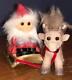 Christmas Dam Santa Troll Doll, Sleigh And Brave Reindeer, New, Free Int'l Ship