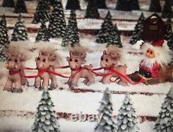 Christmas Dam Santa Troll Doll, Sleigh and Brave Reindeer, New, Free Int'l Ship