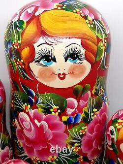 Classic Nesting dolls Matryoshka 10 tall 10 in 1 Traditional style