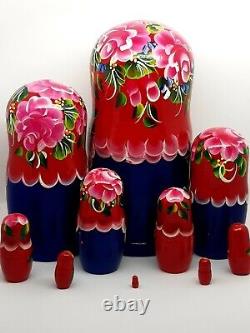 Classic Nesting dolls Matryoshka 10 tall 10 in 1 Traditional style