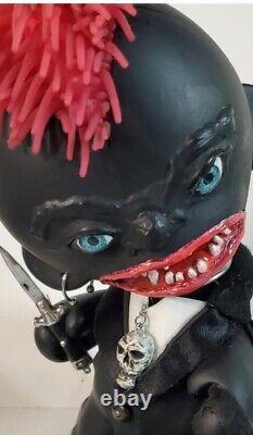 Creepy Demon Doll OOAK Handpainted Handmade Horror Goth Fiend Bobblehead