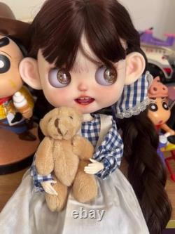 Custom Handmade Blythe Doll with Teeth Smile Girl 1/6 BJD Doll Clothes Wig Gifts