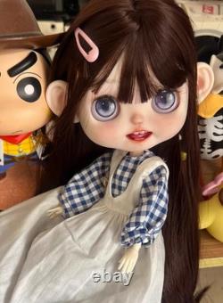 Custom Handmade Blythe Doll with Teeth Smile Girl 1/6 BJD Doll Clothes Wig Gifts