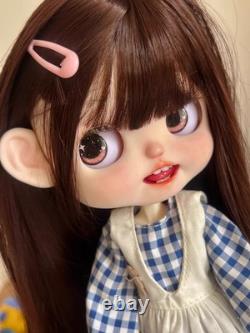 Custom Handmade Blythe Doll with Teeth Smile Girl 1/6 BJD Doll Clothes Wig Gifts