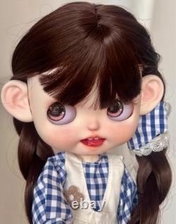 Custom Handmade Blythe Doll with Teeth Smile Girl 1/6 BJD Doll Clothes Wig Gifts