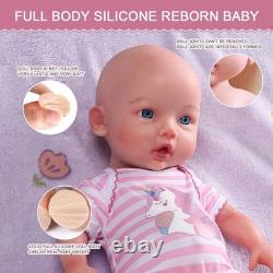 Custom NEW 18 Full Platinum Silicone Girl Dolls Reborn Baby Dolls WithDrink-Wet