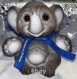 DAM Elephant 6 Bank Troll Doll, Blue Ribbon Collar, Excellent Shape, Free Ship