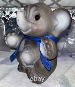 DAM Elephant 6 Bank Troll Doll, Blue Ribbon Collar, Excellent Shape, Free Ship