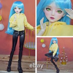 DIY Pretty 1/3 Blue Hair Green Eyes Changeable Full Set Clothes Outfits Gifts