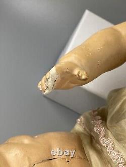DOLL PRESSED CARDBOARD Doll PAINTED VINTAGE ANTIQUE Appt 17 Rare Doll