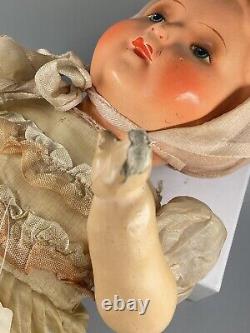 DOLL PRESSED CARDBOARD Doll PAINTED VINTAGE ANTIQUE Appt 17 Rare Doll