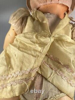 DOLL PRESSED CARDBOARD Doll PAINTED VINTAGE ANTIQUE Appt 17 Rare Doll
