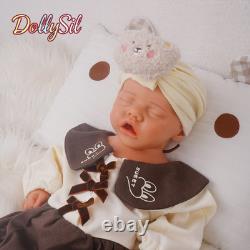 DollySil Reborn Baby Dolls Silicone Full Body 17.52 Realistic Newborn Girl Baby