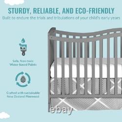 Dream On Me Chelsea 5-in-1 Convertible Crib in Steel Grey Scratch & Dent