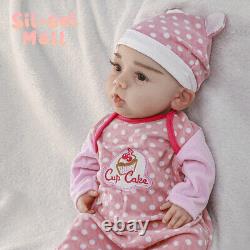 Drink-Wet System 18.5Reborn Girl Doll Realistic Soft Silicone Newborn Baby Doll