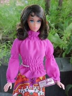 EX+++ 1971 Dk. Brown Marlo Flip Twist'n Turn TNT Barbie #1160 in PURPLE PLEASERS