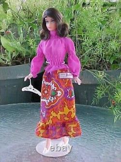 EX+++ 1971 Dk. Brown Marlo Flip Twist'n Turn TNT Barbie #1160 in PURPLE PLEASERS