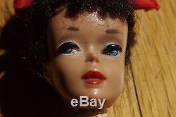 Early Original Vintage Barbie Brunette Ponytail One Owner Very Good Cond