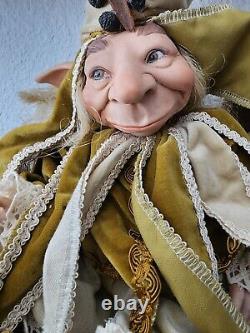 Elf Gnome Porcelain Art Doll Articulated Handpainted Folk Fantasy OOAK 20