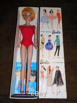Exc Vintage 1961 1st Issue Barbie Blonde Side Part Bubble Cut Parisienne Box