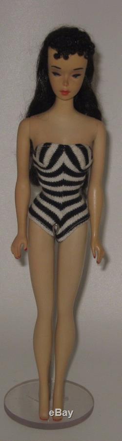 Fantastic Mattel #3 Barbie Brunette Ponytail with B&W Swimsuit #BD86