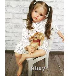 Finished Reborn Baby Doll 30 Girl Toddler Yellow Long Hair Rooted Handmade Gift