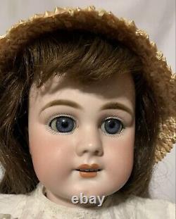 French Bisque Bebe Antique Doll Marked Only DEP Square Teeth Painted Lash 23.5