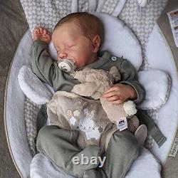 Full Body Silicone 17Lifelike Reborn Baby Doll Sweet Sleeping Boy with Clothes