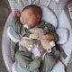 Full Body Silicone 17lifelike Reborn Baby Doll Sweet Sleeping Boy With Clothes