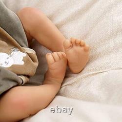 Full Body Silicone 17Lifelike Reborn Baby Doll Sweet Sleeping Boy with Clothes