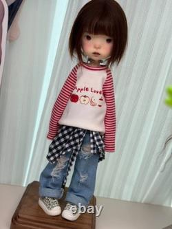 Full Set 1/6 BJD Doll Resin Jointed Face Makeup Wig Shirt Jeans Girl Fashion Toy