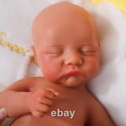 Full Silicone Reborn Baby Boy Silicone Doll Cute Infant Wheaten Color 17.72 Inch