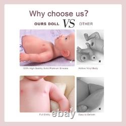 Full Silicone Reborn Baby Girl Doll 18.5 in Realistic Drink & Wet System Toys