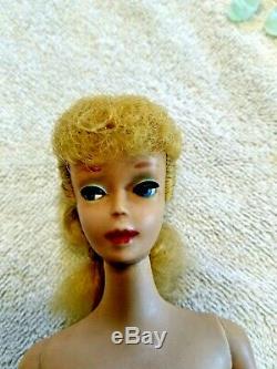 Genuine Blonde ponytail BARBIE Doll Vintage Mattel 1960 #4 Original WithBox 1 ow