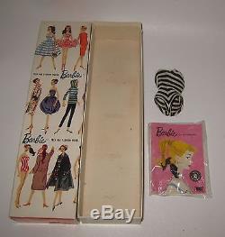 Gorgeous 1959 Mattel #1 Barbie Blonde Ponytail in TM Box Hole in Feet #BP32