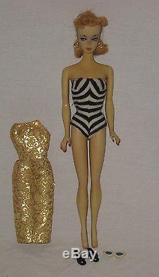 Gorgeous Vintage 1959 Mattel #1 Barbie Blonde Hair in Swimsuit All Original