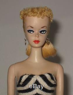 Gorgeous Vintage 1959 Mattel #1 Barbie Blonde Hair in Swimsuit #BH125