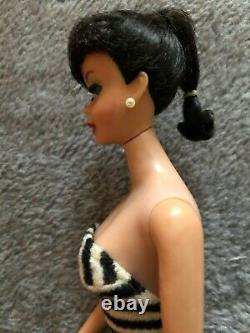 Gorgeous Vintage#5 Raven Hair Ponytail Barbie in Mint Repro Box withVintage Access