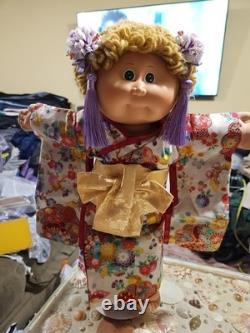 HTF RARE Cabbage Patch Hong Kong #1 Butterscotch Hair, Green Eyes KIMONO Hanfu