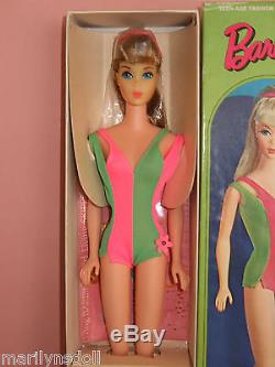HTF Vintage standard Barbie 1971 LT. Brown NRFB MIB #1190 center eyes