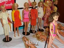 HUGE 1960s TLC MATTEL BARBIE DOLL LOT FRANCIE MIDGE BUBBLE HONG KONG CASES HEADS