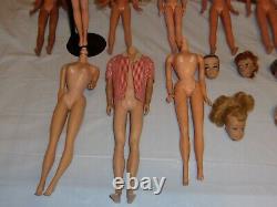 HUGE 1960s TLC MATTEL BARBIE DOLL LOT FRANCIE MIDGE BUBBLE HONG KONG CASES HEADS