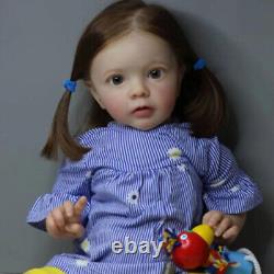 Handmade 24 Finished Reborn Baby Doll Vinyl Toddler Cute Girl Rooted Hair Gifts