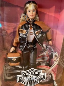 Harley-davidson Barbie & Ken Doll With Harley-davidson Motorcycle 3 Piece Set