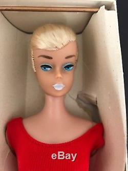 Htf Vintage Barbie 1964 Platinum Swirl Ponytail-box-accessories-wrist Tag