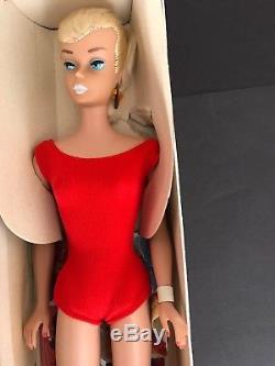Htf Vintage Barbie 1964 Platinum Swirl Ponytail-box-accessories-wrist Tag